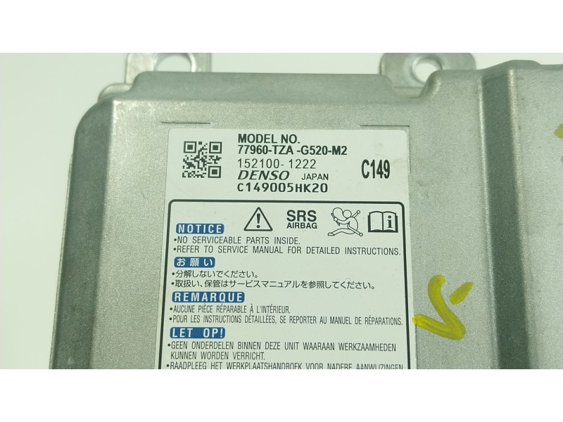Recambio de centralita airbag para honda jazz v (gr_) 1.5 ehev (gr3, gr6) referencia OEM IAM  77960TZAG520M2 