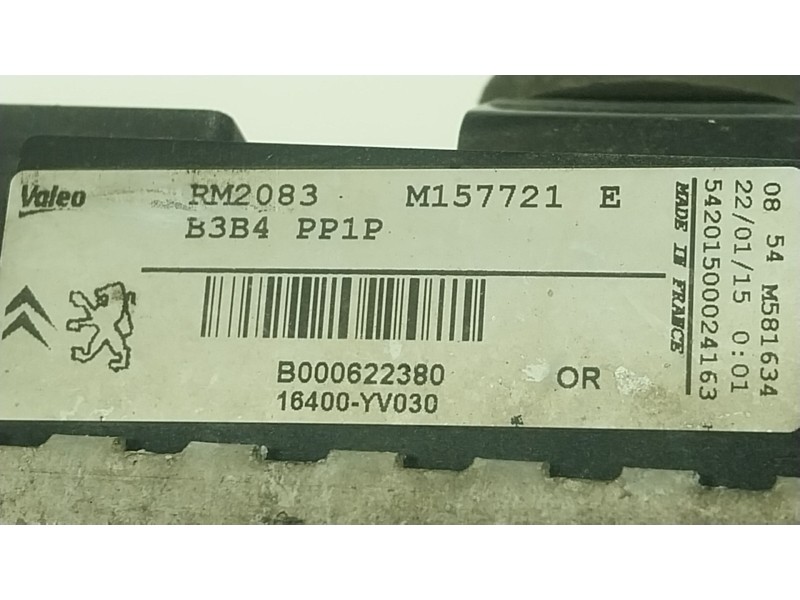 Recambio de radiador agua para peugeot 108 1.2 referencia OEM IAM  16400YV030 