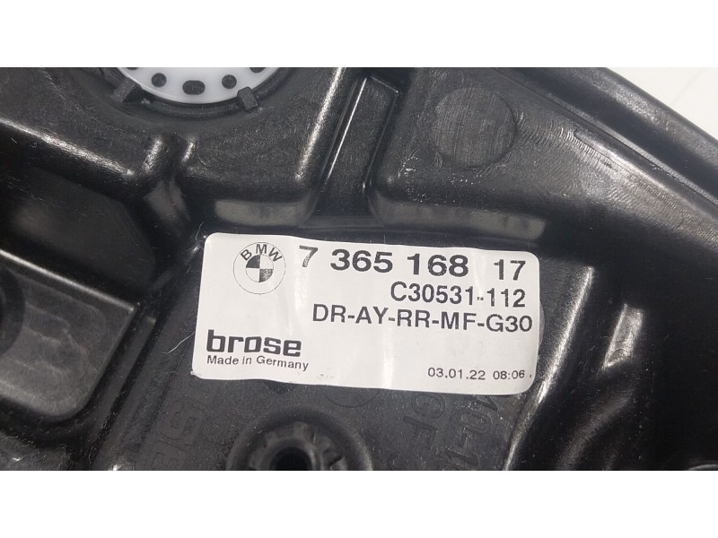 Recambio de elevalunas trasero derecho para bmw 5 (g30, f90) 530 d xdrive referencia OEM IAM 51337487088 736516817 