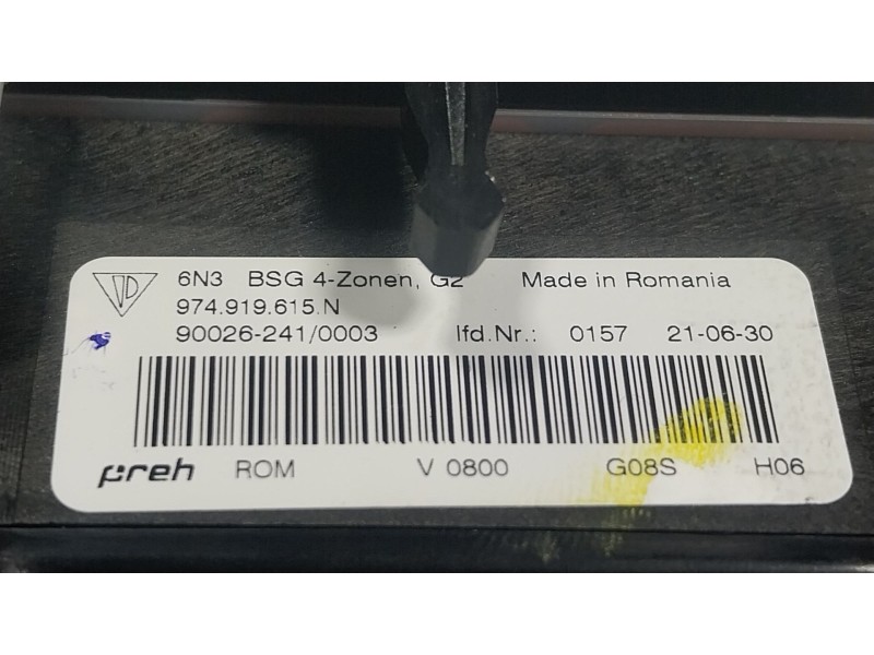 Recambio de mando climatizador para porsche panamera (971) 4.0 turbo s (97bfr1) referencia OEM IAM  974919615N 
