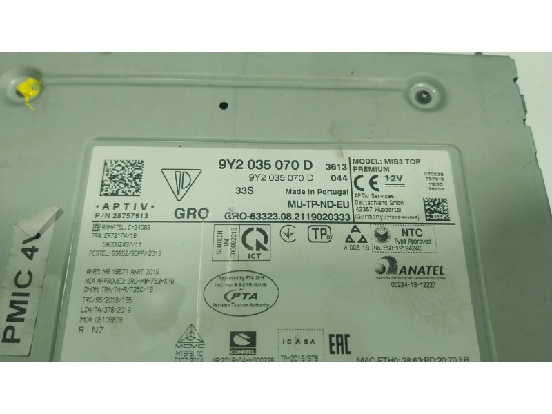 Recambio de sistema audio / radio cd para porsche panamera (971) 4.0 turbo s (97bfr1) referencia OEM IAM  9Y2035070D 