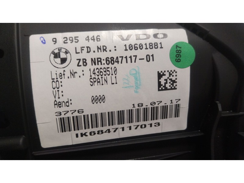 Recambio de cuadro instrumentos para bmw x1 (f48) xdrive 20 d referencia OEM IAM  9295446 