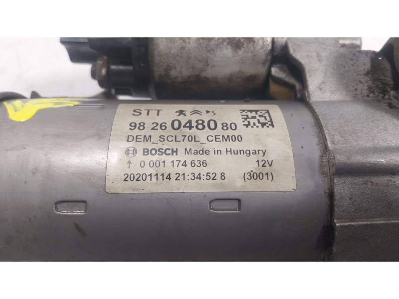 Recambio de motor arranque para peugeot boxer furgoneta 2.2 bluehdi 140 referencia OEM IAM  9826048080 