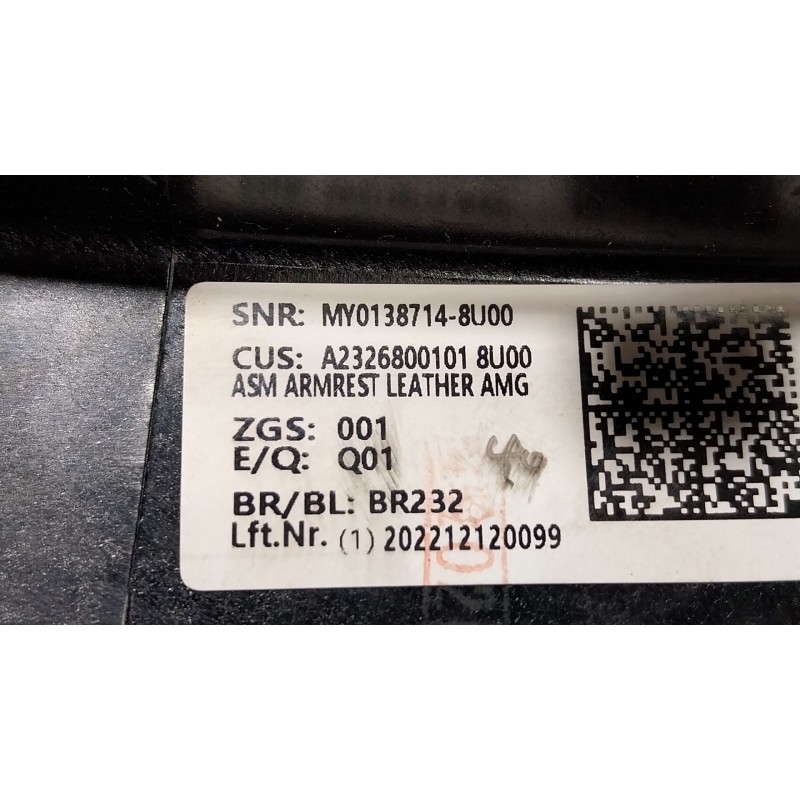 Recambio de apoyabrazos central para mercedes-benz sl (r232) 55 amg 4-matic+ (232.480) referencia OEM IAM  A2326800101 