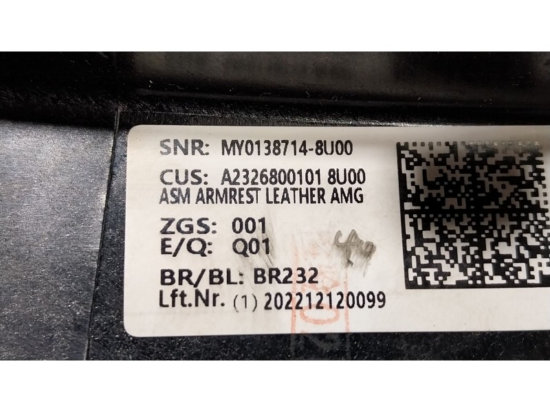 Recambio de apoyabrazos central para mercedes-benz sl (r232) 55 amg 4-matic+ (232.480) referencia OEM IAM  A2326800101 