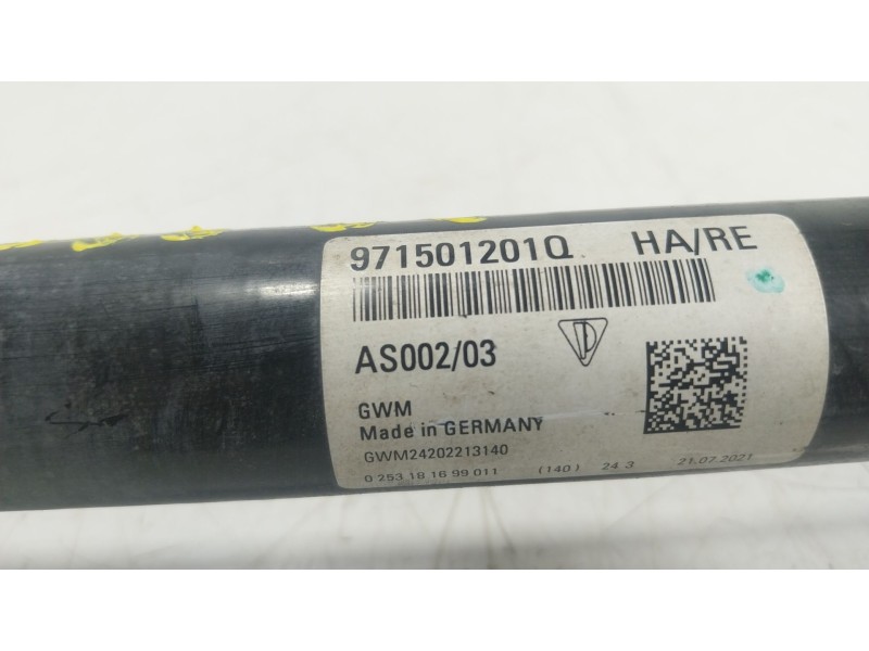 Recambio de transmision trasera derecha para porsche panamera (971) 4.0 turbo s (97bfr1) referencia OEM IAM 971501201AE 97150120