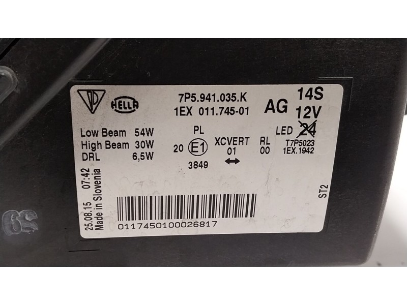 Recambio de faro izquierdo para porsche cayenne (92a) 3.6 gts referencia OEM IAM  7P5941035K 