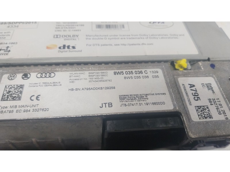 Recambio de sistema navegacion gps para audi a5 (f53, f5p) 2.0 tdi referencia OEM IAM  8W5035036C 