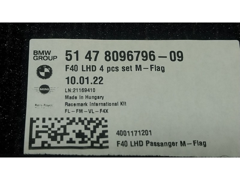 Recambio de juego tapizados / cartoneras para bmw 2 gran coupe (f44) 218 i referencia OEM IAM  51478096796 