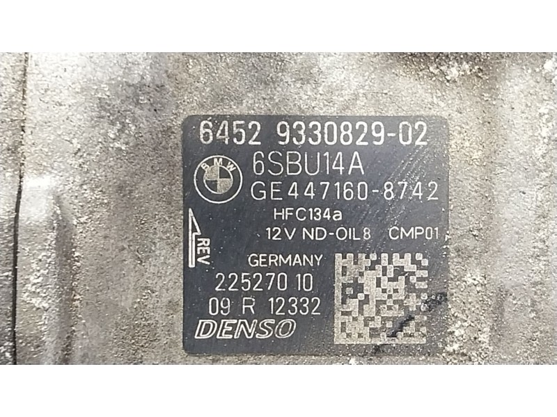 Recambio de compresor aire acondicionado para bmw 3 (f30, f80) 320 d referencia OEM IAM  6452933082902 