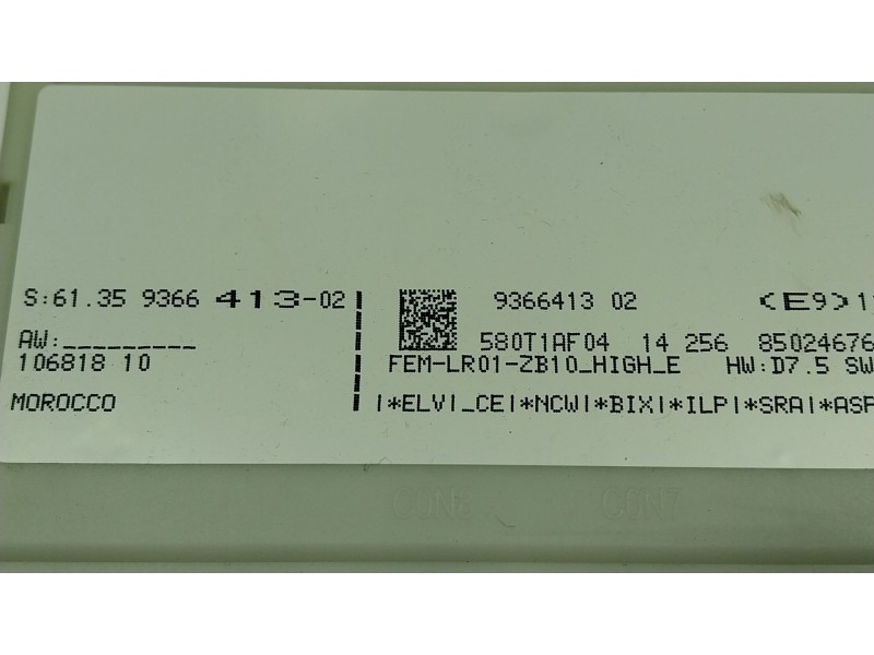 Recambio de caja reles / fusibles para bmw 3 (f30, f80) 320 d referencia OEM IAM  936641302 