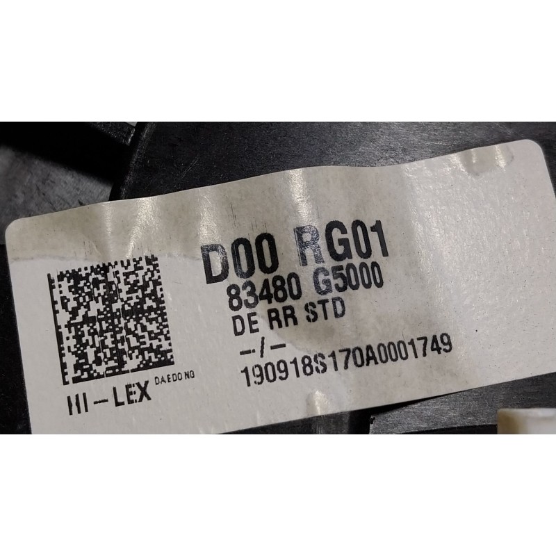 Recambio de elevalunas trasero derecho para kia niro i (de) 1.6 gdi hybrid referencia OEM IAM  83480G5000 