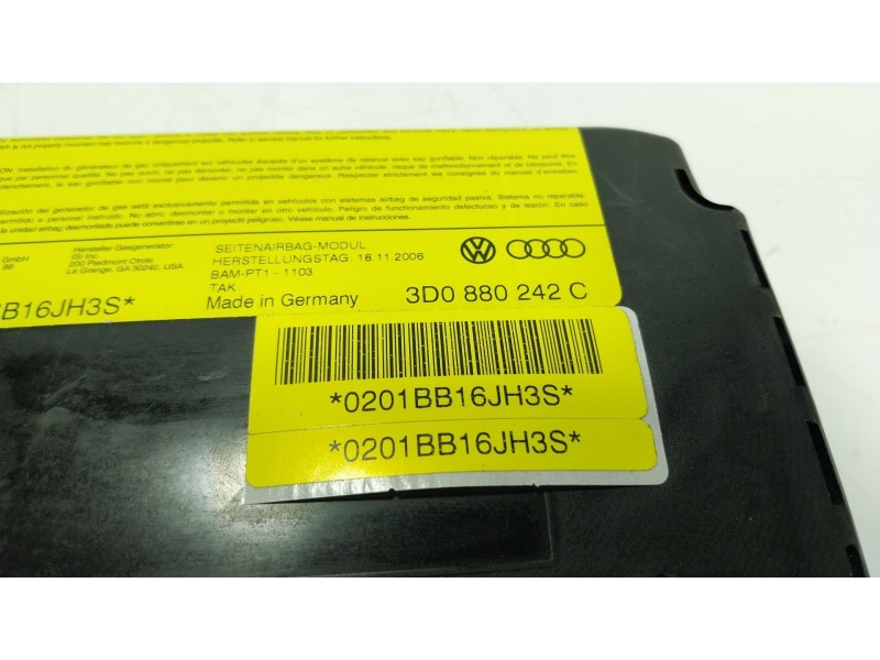 Recambio de airbag lateral delantero derecho para bentley continental flying spur (3w_) 6.0 referencia OEM IAM  3D0880242C 
