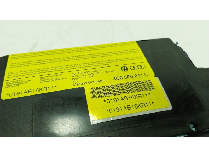 Recambio de airbag lateral delantero izquierdo para bentley continental flying spur (3w_) 6.0 referencia OEM IAM  3D0880241C 
