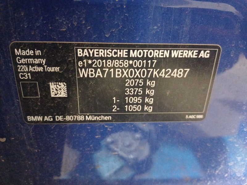 bmw 2 active tourer (u06) del año 2022