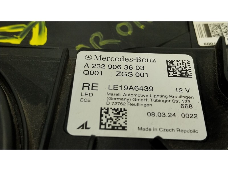 Recambio de faro derecho para mercedes-benz sl (r232) 55 amg 4-matic+ (232.480) referencia OEM IAM A2329061602 A2329063603 