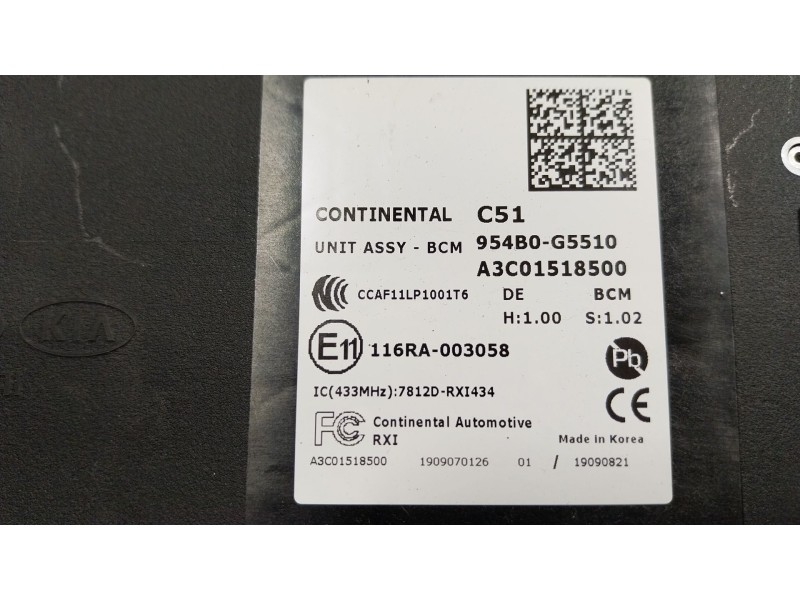 Recambio de modulo electronico para kia niro i (de) 1.6 gdi hybrid referencia OEM IAM  954B0G5510 A3C01518500