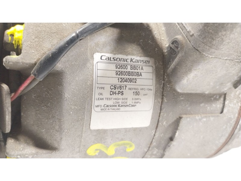 Recambio de compresor aire acondicionado para nissan qashqai i (j10, nj10) 1.6 referencia OEM IAM  92600BB01A 