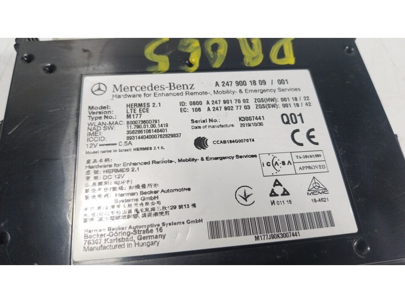 Recambio de modulo electronico para mercedes-benz cla (c118) cla 200 (118.387) referencia OEM IAM  A2479001709 