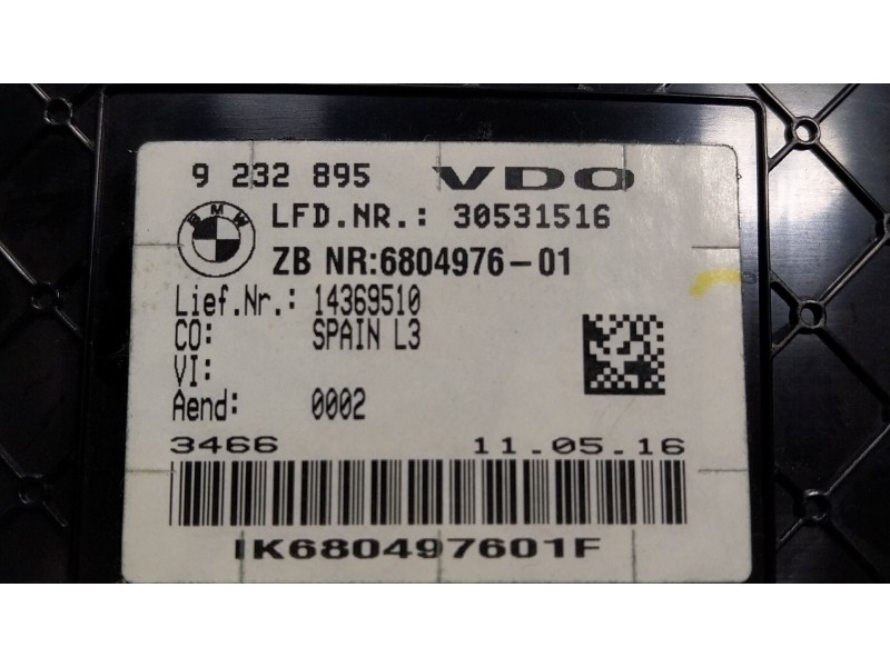 Recambio de cuadro instrumentos para bmw 4 coupé (f32, f82) 420 d referencia OEM IAM  9232895 