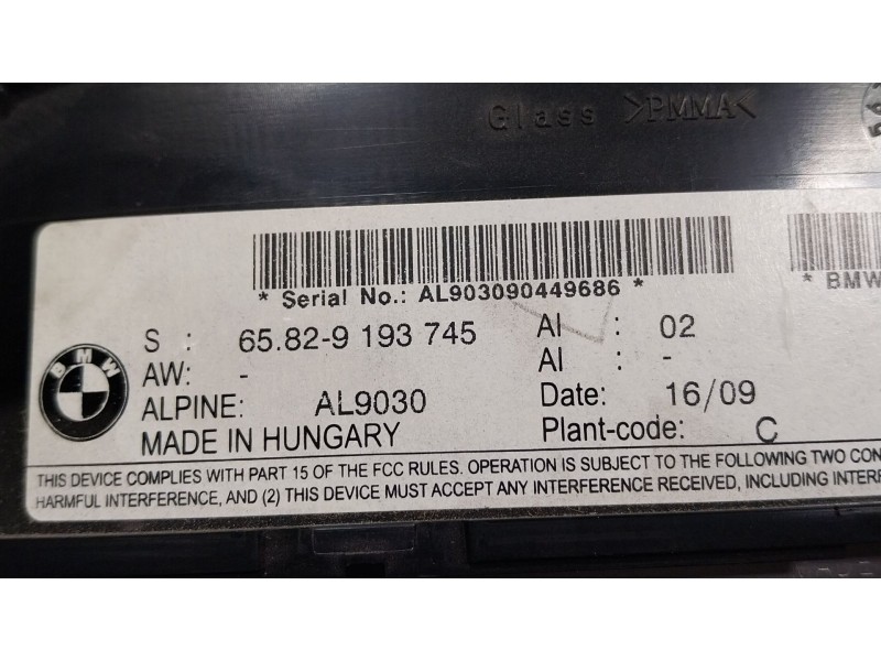 Recambio de pantalla multifuncion para bmw 3 descapotable (e93) 325 d referencia OEM IAM   