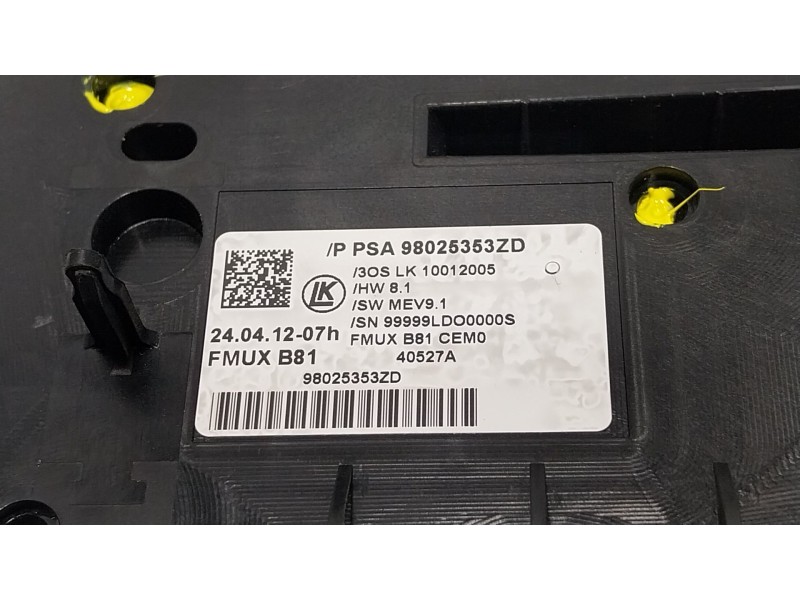 Recambio de mando climatizador para citroën ds5 1.6 hdi 110 referencia OEM IAM  98025353ZD 