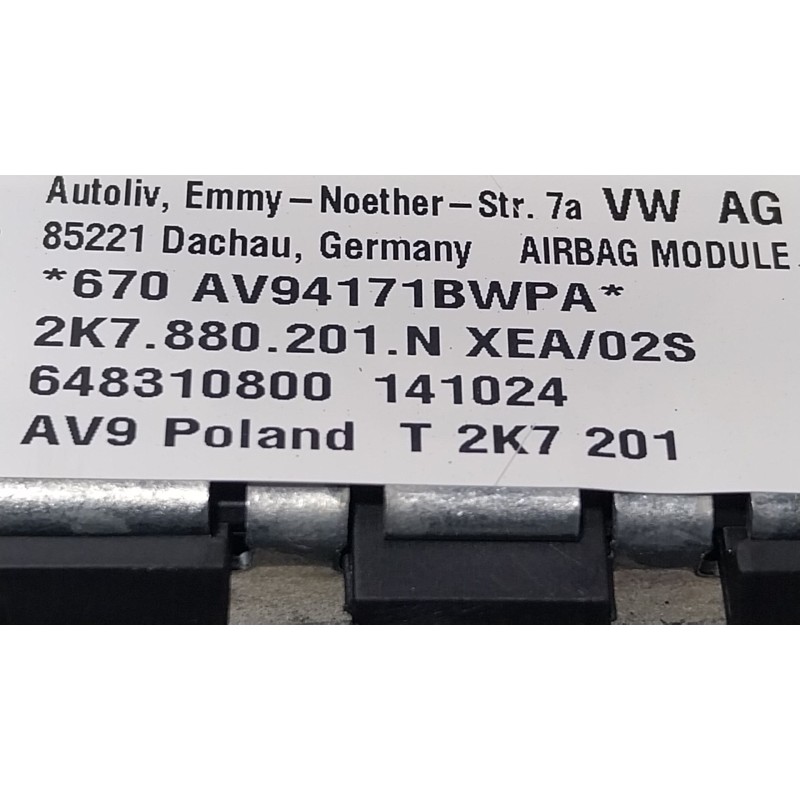 Recambio de airbag delantero izquierdo para volkswagen caddy v monospace (sbb, sbj) 2.0 tdi bmt referencia OEM IAM  2K7880201N 
