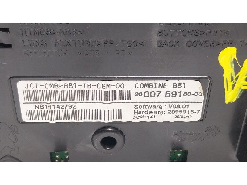 Recambio de cuadro instrumentos para citroën ds5 1.6 hdi 110 referencia OEM IAM 9674576880 9800759180 