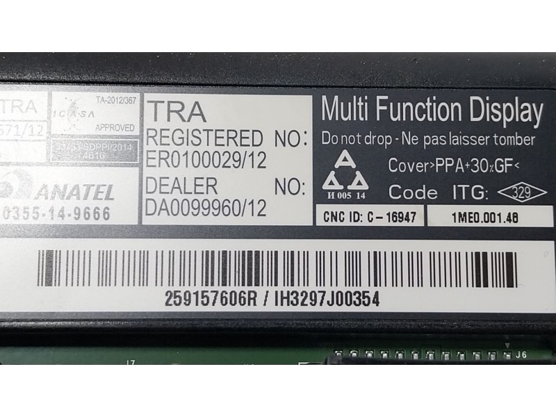 Recambio de pantalla multifuncion para renault zoe (bfm_) zoe referencia OEM IAM 259150869R  259157606R