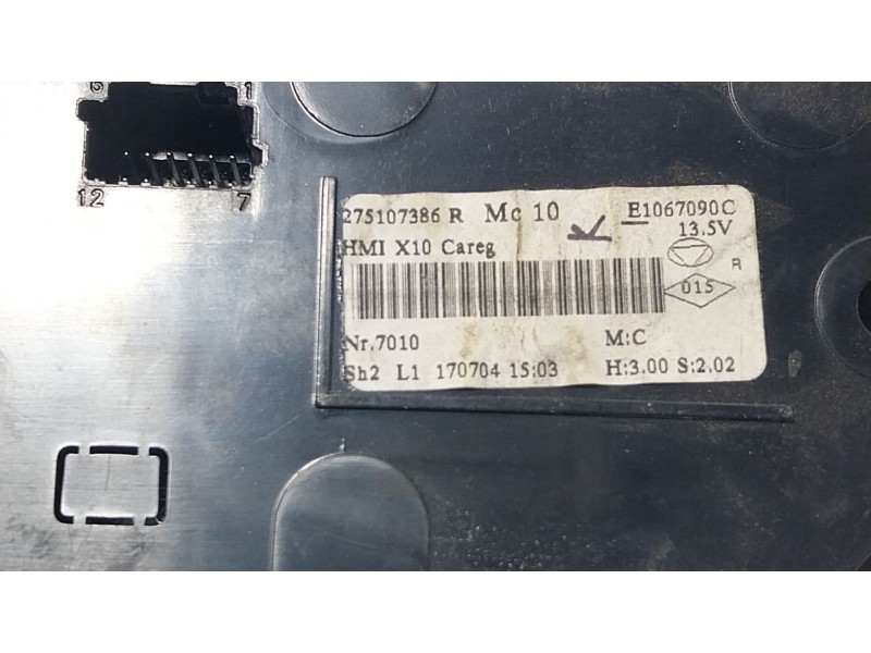 Recambio de mando climatizador para renault zoe (bfm_) zoe referencia OEM IAM 275107386R  275107386R