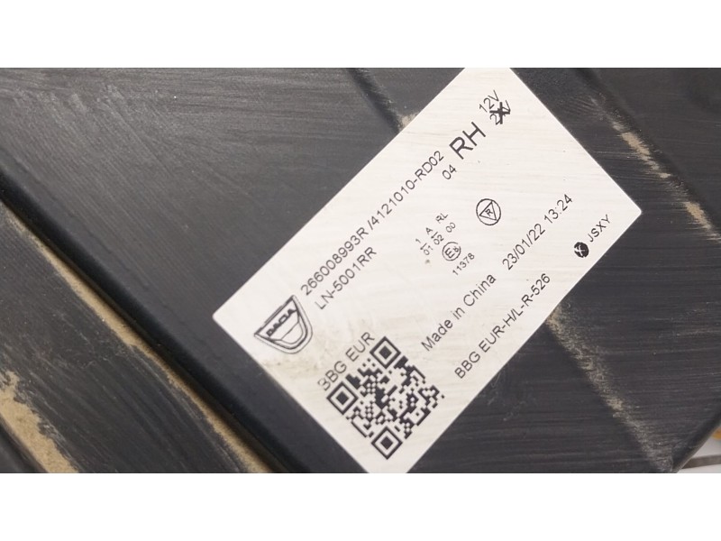 Recambio de faro derecho para dacia spring ev (b6m1) referencia OEM IAM  266008993R 