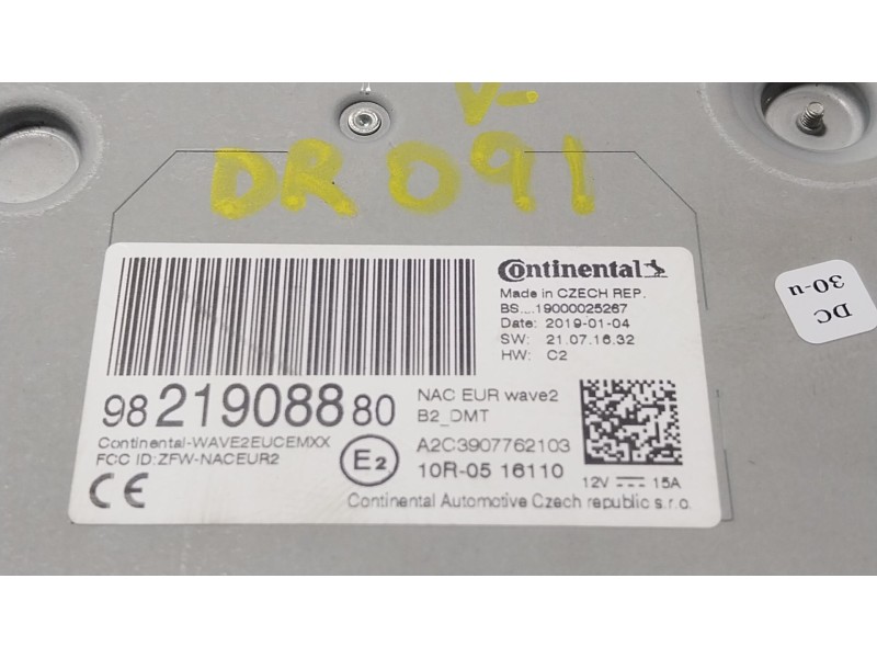 Recambio de sistema audio / radio cd para opel crossland x / crossland (p17, p2qo) 1.2 (75) referencia OEM IAM 9821908880 982190