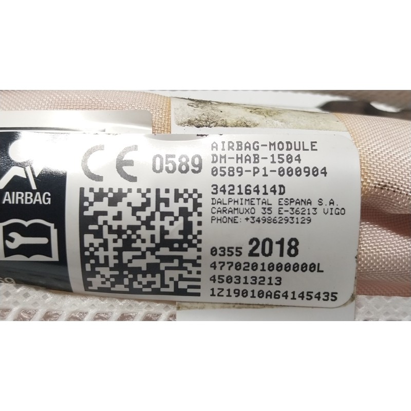 Recambio de airbag cortina delantero izquierdo para opel crossland x / crossland (p17, p2qo) 1.2 (75) referencia OEM IAM 3647450