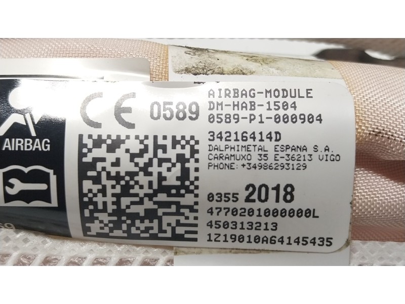 Recambio de airbag cortina delantero izquierdo para opel crossland x / crossland (p17, p2qo) 1.2 (75) referencia OEM IAM 3647450