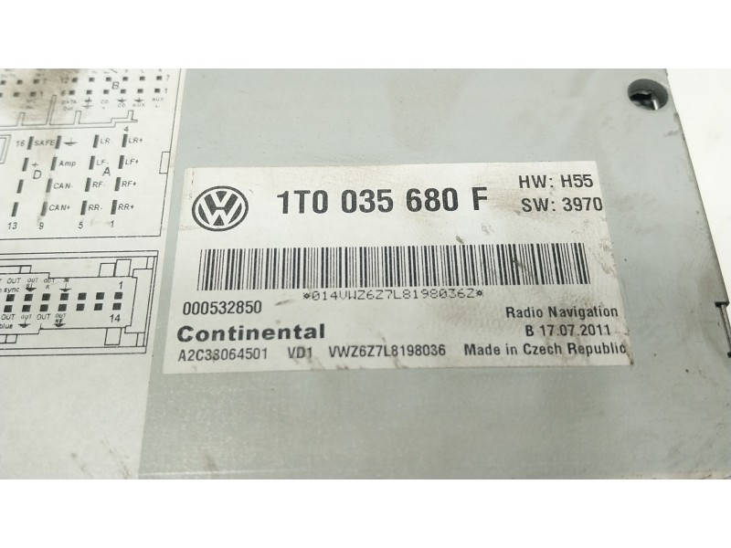 Recambio de sistema navegacion gps para volkswagen passat b7 (362) 2.0 tdi referencia OEM IAM  1T0035680F 