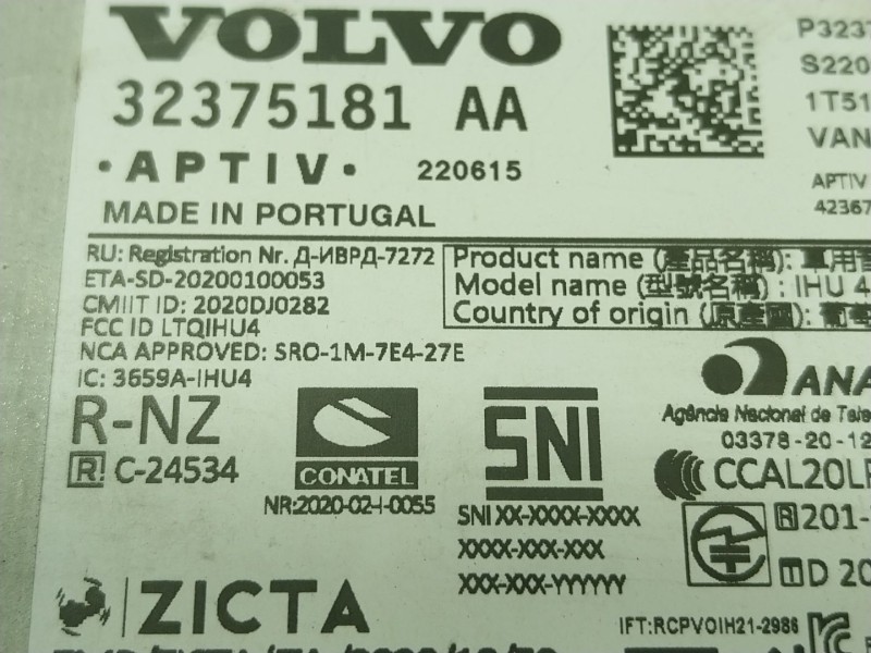 Recambio de sistema audio / radio cd para volvo xc60 ii (246) b4 mild-hybrid awd referencia OEM IAM 36010929 32375181AA 