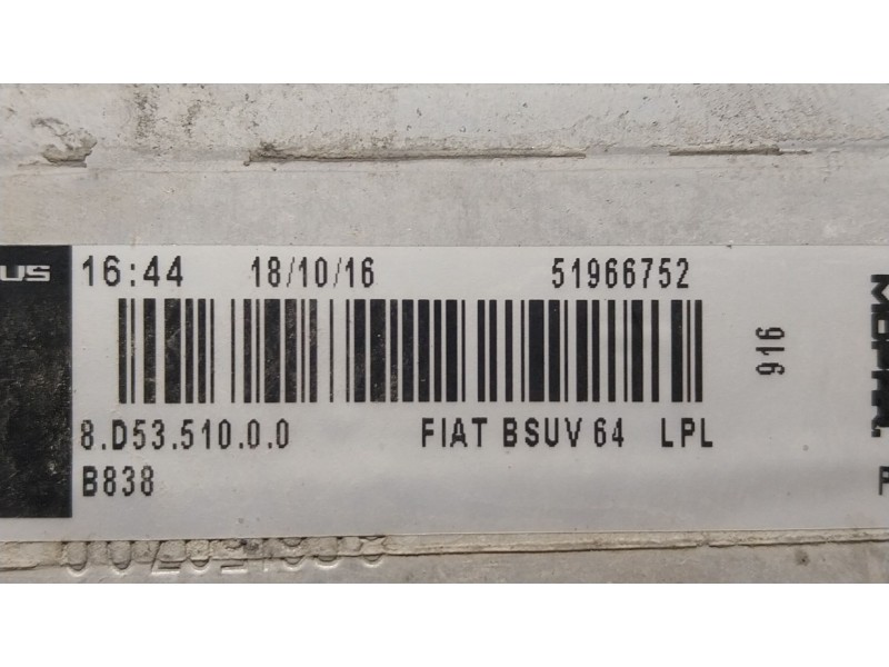 Recambio de intercooler para fiat 500x (334_) 1.3 d multijet (334axh1a) referencia OEM IAM 51966752 51966752 