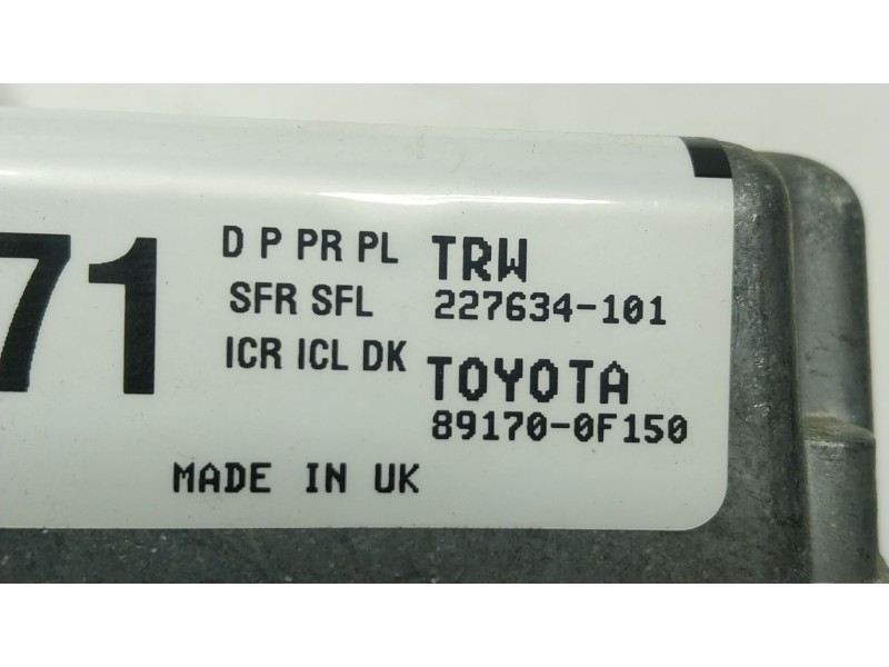Recambio de centralita airbag para toyota verso (_r2_) 2.0 d-4d (aur20_) referencia OEM IAM 891700F150 891700F150 