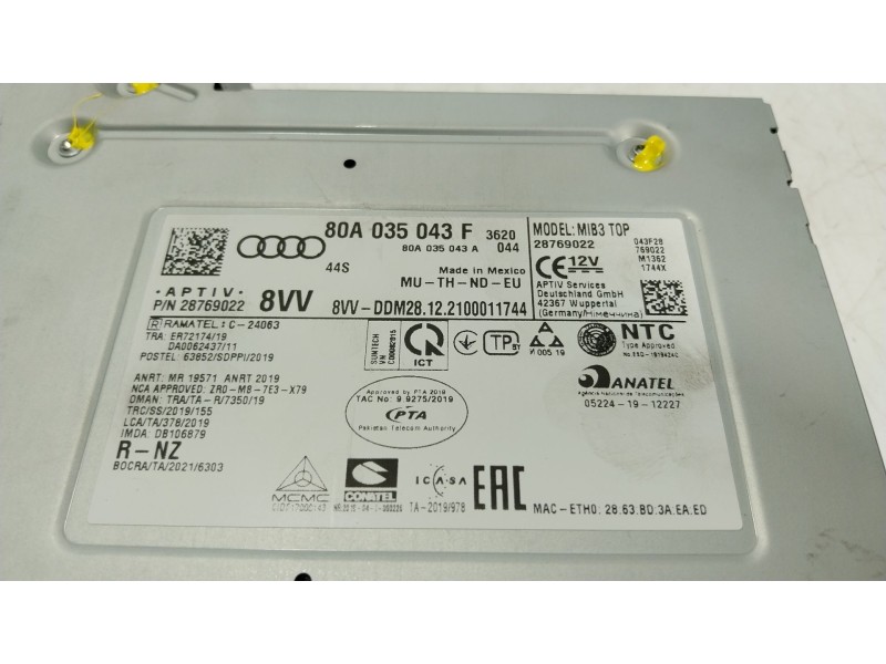 Recambio de sistema navegacion gps para audi q5 sportback (fyt) 40 tfsi mild hybrid quattro referencia OEM IAM 80A035043F 80A035
