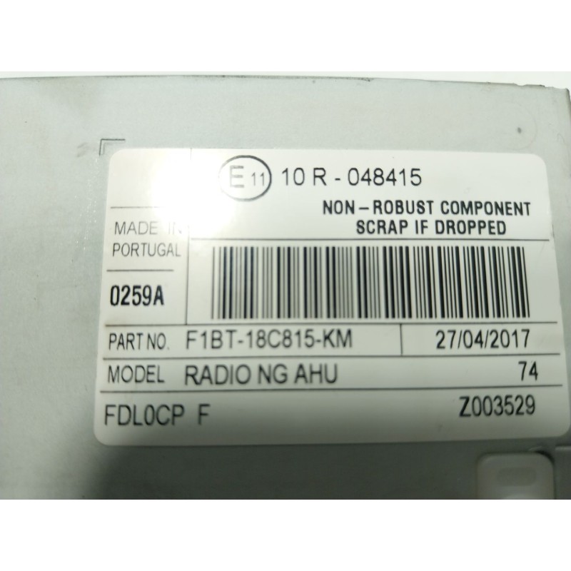 Recambio de sistema audio / radio cd para ford focus iv (hn) 1.0 ecoboost referencia OEM IAM 2369093 F1BT18C815KM 