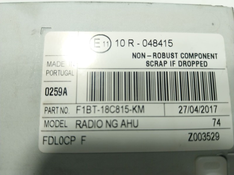 Recambio de sistema audio / radio cd para ford focus iv (hn) 1.0 ecoboost referencia OEM IAM 2369093 F1BT18C815KM 