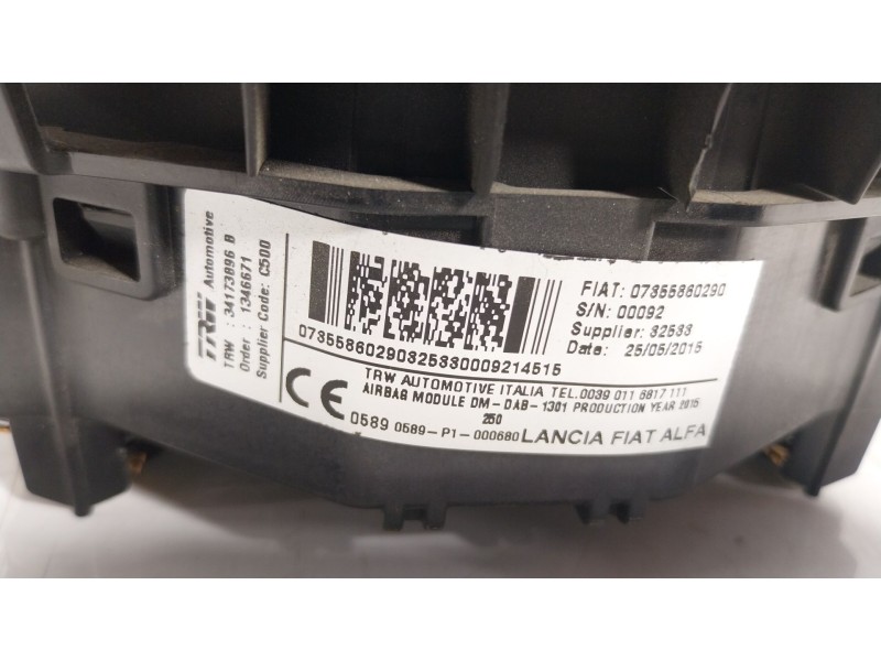 Recambio de airbag delantero izquierdo para peugeot boxer furgoneta 2.2 hdi 110 referencia OEM IAM 1612344180 07355860290 