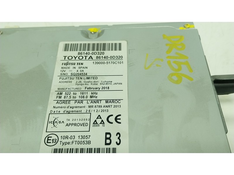 Recambio de sistema navegacion gps para toyota yaris (_p13_) 1.5 (nsp131_) referencia OEM IAM 861400D320 861400D320 