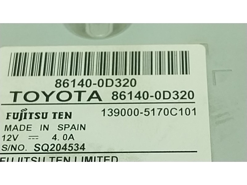 Recambio de sistema navegacion gps para toyota yaris (_p13_) 1.5 (nsp131_) referencia OEM IAM 861400D320 861400D320 