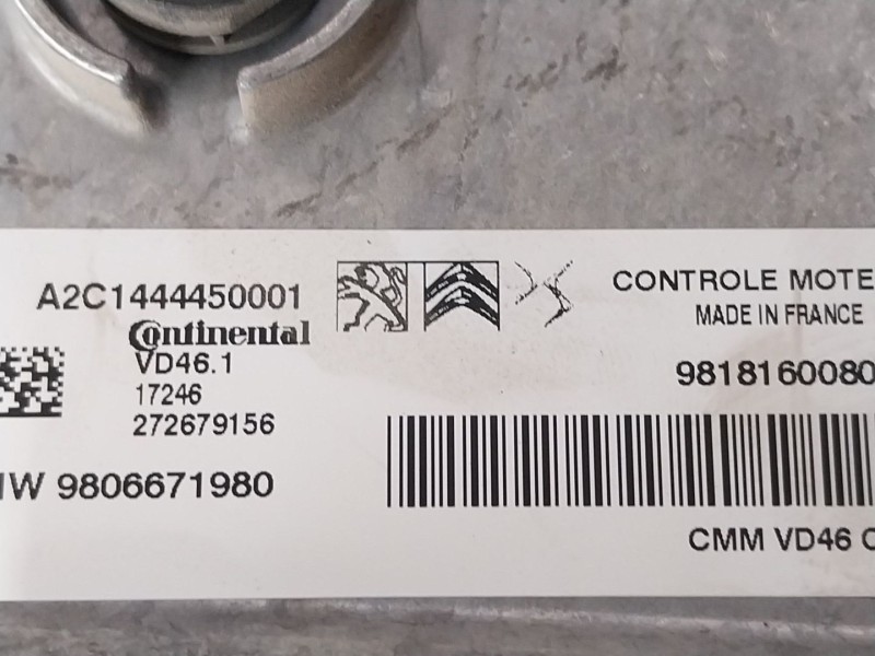 Recambio de centralita motor uce para peugeot partner tepee 1.2 thp referencia OEM IAM  9818160080 