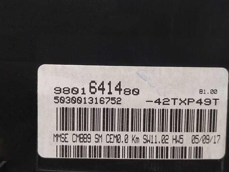 Recambio de cuadro instrumentos para peugeot partner tepee 1.2 thp referencia OEM IAM  9801641480 