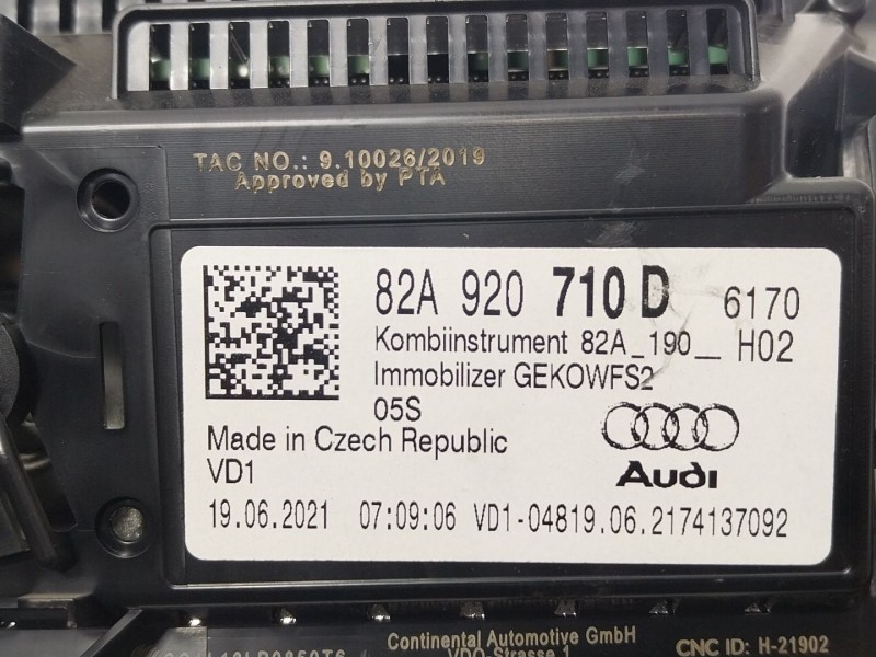 Recambio de cuadro instrumentos para audi a1 sportback (gba) 25 tfsi referencia OEM IAM 82A920710D 82A920710D 