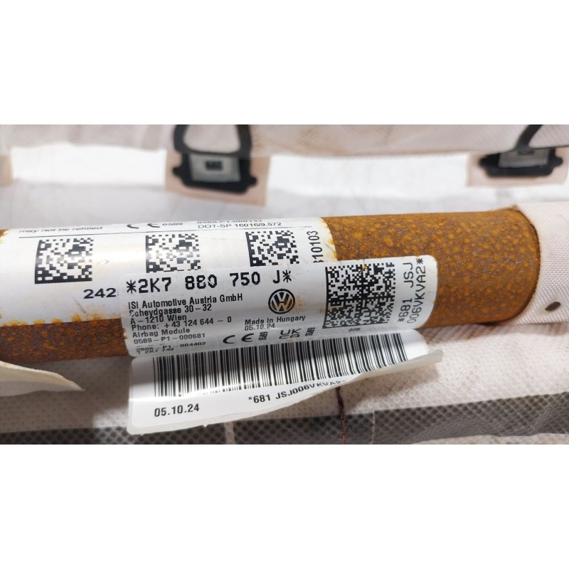 Recambio de airbag cortina delantero derecho para volkswagen caddy v furgoneta/monovolumen (sba, sbh) 2.0 tdi bmt referencia OEM