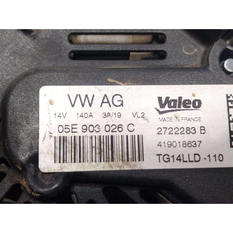 Recambio de alternador para skoda fabia iii station wagon (nj5) 1.0 tsi referencia OEM IAM  05E903026C 
