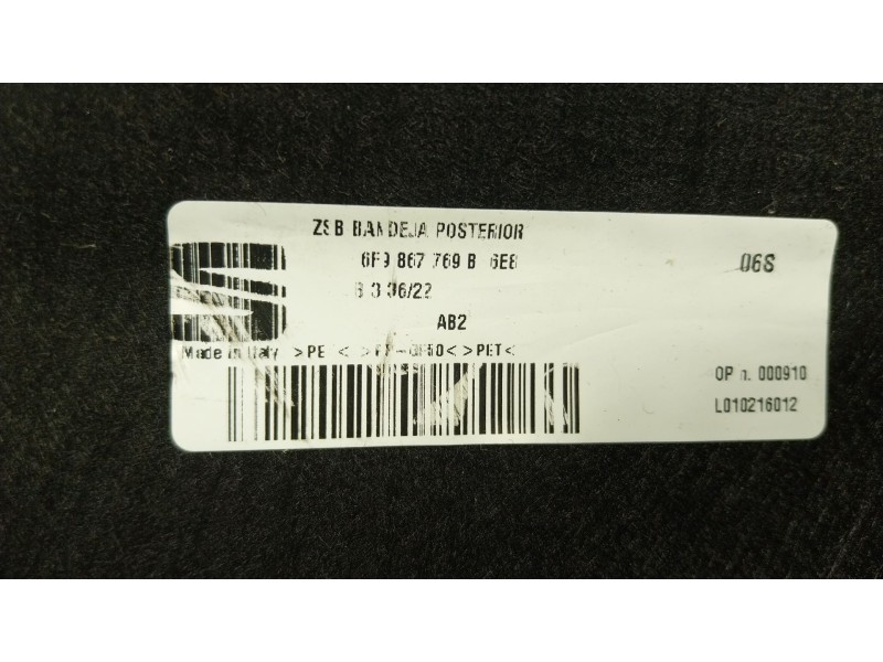 Recambio de bandeja trasera para seat arona (kj7, kjp) 1.0 tsi referencia OEM IAM  6F9867769B 